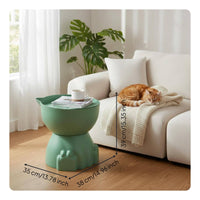 Cream Design Accents Table Space Saving Small Round Side Table Versatile Nightstand for Kids, Bedroom, Living Room, Balcony