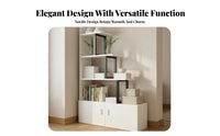 Steel and Wood Construction Room Divider with Shelves Multifunctional Partition Shelf with Cabinet Space Saving Modern Entrance Cabinet Easy to Assemble for Apartment Dwellers, Homeowners, Renters, Small Areas, Office, Bedroom