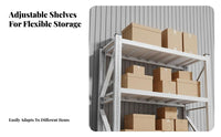 Freestanding Garage Shelving Metal Utility Shelving Unit Heavy Duty Storage Shelf Multi-tier Warehouse Rack Adjustable Carbon Steel Suitable for Garage Warehouse Commercial Use Basement