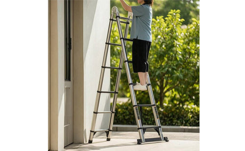 Foldable Multi-Function Ladder Anti-Slip A-Shaped Ladder Sturdy Safe for Homeowners, Painting