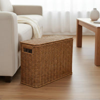 2 Pieces Narrow Storage Basket Lidded Narrow Compartment Basket Woven