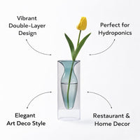 Double Layer Glass Vase, Nordic Style Geometric Ornament