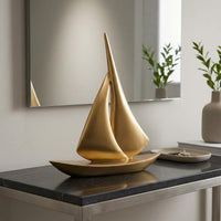 Resin Sailboat Sculpture Minimalist Design House Decoration Coastal Charm