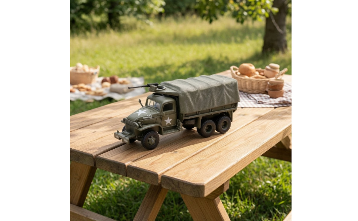 WW2 US Armed Forces Transport Vehicle Logistics 353 Truck Model Alloy Transport Vehicle Logistics 353 Truck Model Finished