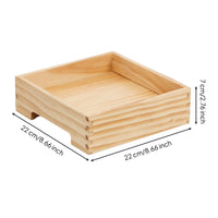 Wooden Box with Open Top Finger-Jointed Wooden Storage Box Natural for Food Prep