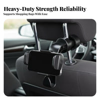 2-in-1 Car Hook Phone Mount 360° Rotation 2-in-1 Car Headrest Hook Rear Seat Phone Amusement Stand Anti-Slip for Travel
