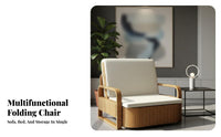 Fold-Expandable Single Lounger Foldable Design Sleeper Chair Two-in-oneUse Space-Saving for Office Workers, Students