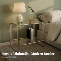 Clear Multi-Tier Table Minimalist aesthetic Nightstand Easy to Clean for Living Room