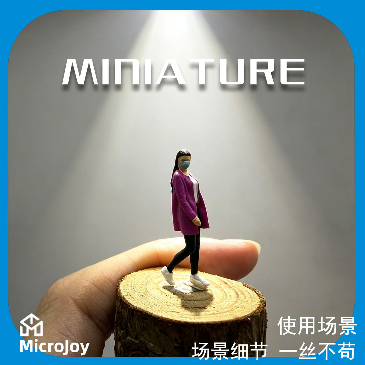 1/64 Miniature Resin Painted Figure with Mask for Women