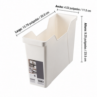 Plastic Storage Box, Narrow Minimalist PP Organizer, 35x11.5x23.5cm, for Cabinet and Home