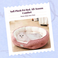 Pet Bed, Cozy Dog & Cat Bed, Plush, Calming, Washable