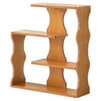 Bamboo Desk Bookshelf with Curved Shelves