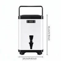 Beverage Dispenser with Thermometer Countertop Beverage Dispenser with Faucet Hot and Cold Container for Breakfast Counters