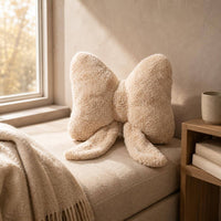 Bow Throw Pillow Soft Butterfly Pillow Stuffed for Bed, Backrest