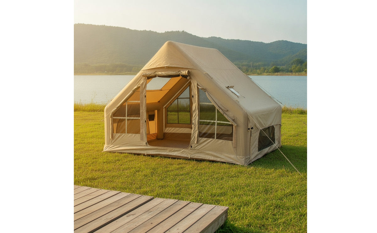 Triangular Inflatable Tent Inflatable Tent with Skylight Quick Setup Inflatable Cabin Tent Inflate Tear-Resistant for Camping