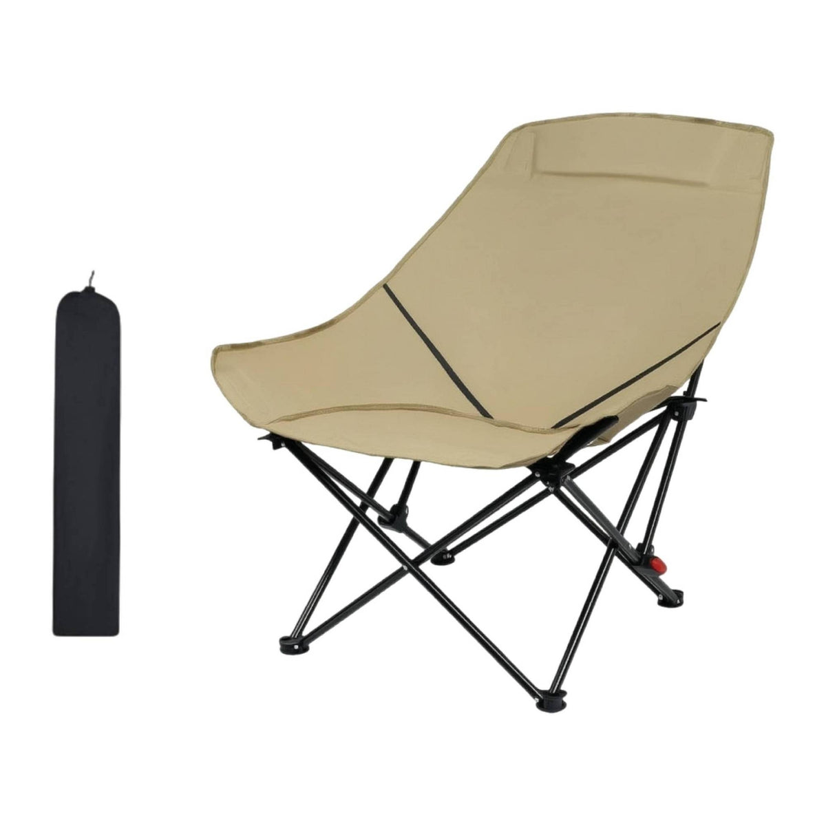 Adjustable Folding Camping Chair Padded Folding Moon Chair Foldable Portable for Campers, Beachgoers, Beach, Picnics