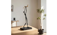 Abstract Sculpture with Marble Base Modern Abstract Human Figure Sculpture Textured Statue with Marble Base for Art Collectors, Living Room