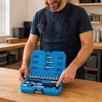 29 Pieces 1/4-Inch Through-Socket Ratchet Tool Set Hard Carrying Case
