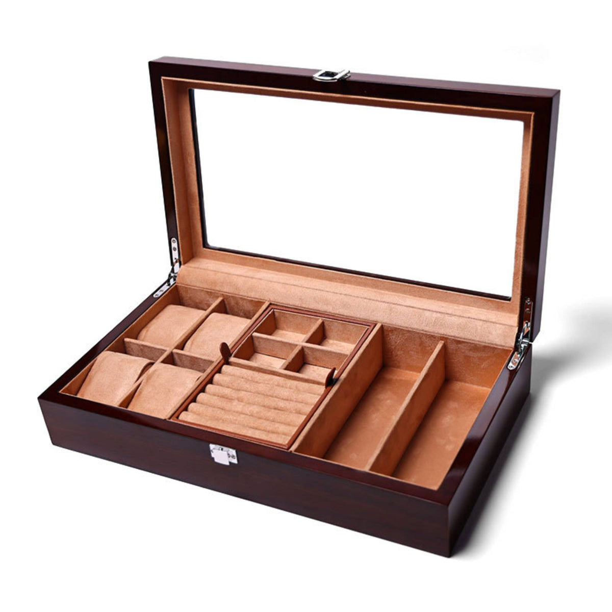 Watch Display Case   Comprehensive Watch Box   Dust-Resistant Wooden Display Case for Vanity