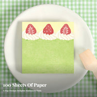 100 Sheets Decorative Cake Design Memo Sheets Portable Dessert Themed Note Pad Great Gift for Students, Crafters, Scrapbooking, School, Home
