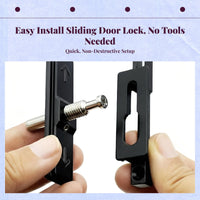 Sliding Opening Lock, Security Hook Latch, Child Protection Lock, Easy Installation for Kitchen, Balcony, Patio Doors, Sturdy Metal