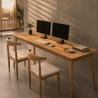 Long Rectangular Desk Modern Design Wood Writing Desk Wide Tabletop Long Study Table