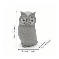 Owls Statue with Lighted Eyes Cute Animal ornament Enchanting Garden Ornament for Gardeners