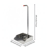 Stainless Steel Dustpan Detachable Handle Dustpan Heavy Duty Metal for Cleaners, Janitors