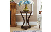 Round Wooden Side Table Elegant Design American Design Telephone Stand Multi-Functional Round Side Table for Living Room, Bedroom, Hallway
