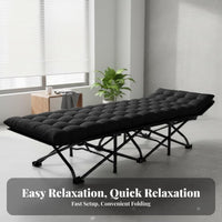 Foldable Design Office Rest Bed Quick Unfold Single Folding Cot Space-Saving Collapsible Sleeping Bed No Assembly Required for Caregivers, Guests, Campers, Hospital