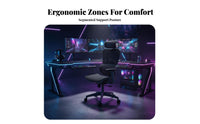 Adjustable Support Ergonomic Mesh Chair with Headrest Breathable Backrest Reclining High-Back Roller 360° Swivel Computer Seating Retractable Footrest for Students, Telecommute Workers, Gamers, Studying, Study Room, Gaming, Relaxing