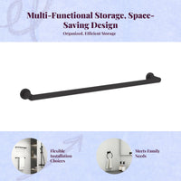 Matte black towel rack with shelf