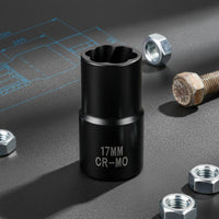 5 Pieces Chrome Molybdenum Steel Reverse Thread Nut Extractor High Hardness Stripped Nut Extractor Strong Grip Bolt Remover Socket Heavy Duty for Mechanics, DIY Users, Repair Shop, Workshop, Garage