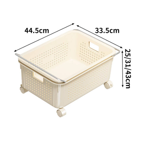 2 Pieces Under Sink Laundry Basket Wipe Clean Mobile Clothes Hamper Sturdy Frame