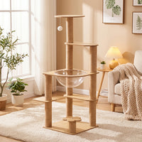 Cat Activity Center and Activity Centre with Ramp, Density Board Multi Level Wood Condo, Kitten Activity Center for Large Cats and Indoor Cats