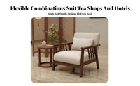 Versatile Combination New Chinese Design Reception Seating High-Density Foam Cushions Solid Wood Waiting Room Furniture Comfortable Cushioning Wooden Frame Sofa Set Easy Assembly for Cafe Owners, Restaurant Managers, Couples, Hotel Lobby, Lounge, Home