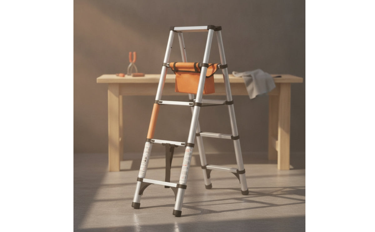 Self-Supporting Foldable Step Ladder Compact Step Ladder with Platform Portable Sturdy for Homeowners, Woodworkers