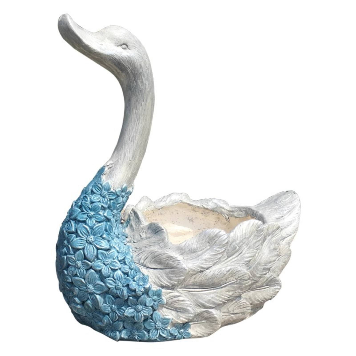 Swan-Shaped Planter Sculptural Design Swan Planter Vintage Style Decorative Flower Container for Garden, Patio