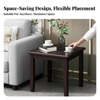 Small Square Table Solid Wood Construction Nightstand Chinese Aesthetic Design