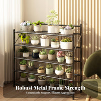 Multi-Tier Step Stand Floor-Standing Plant Rack assembly-withexternal installationlystanding for Balcony, Patio