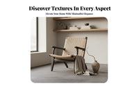 Woven Rope Armchair sturdy Wood Frame Lounge Chair Wabi-Sabi Aesthetic Minimalist Design for Adults, Homeowners, Sunroom, Study