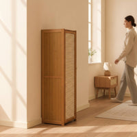 Shoe Organizer with Mesh Door Minimalist Narrow Shoe Organizer Low-Maintenance Furniture for Entryway, Hallway