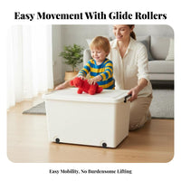 Rolling Storage container with Lid Large Capacity Wheeled Organizer container for Organizers