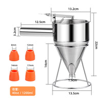 Stainless Steel Cone Batter Funnel with Stand for Takoyaki