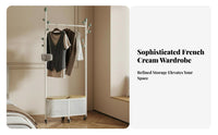 Rolling Clothes Rack with Storage Bin Space-Saving for Bedroom, Students, Adults