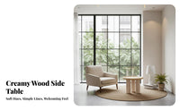 Round Wooden Table Minimalist Design Round Table with Thick Legs Rounded Design
