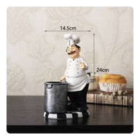 Chef Figurine with Utensil Kitchen Chef Figurine Countertop for Bakers