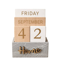 Desktop Wooden Block Calendar Rustic Perpetual Calendar Aesthetic Decor Cute for Entryway