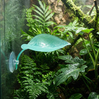 Realistic Crested Gecko Tank Accessories, Basking Perch for Small Reptiles, Artificial Leaf Decoration with Suction Cup Habitat Decor