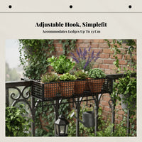 Adjustable Hook Hanging Basket, Balcony Sill Storage Rack, Outdoor Flower Shelf